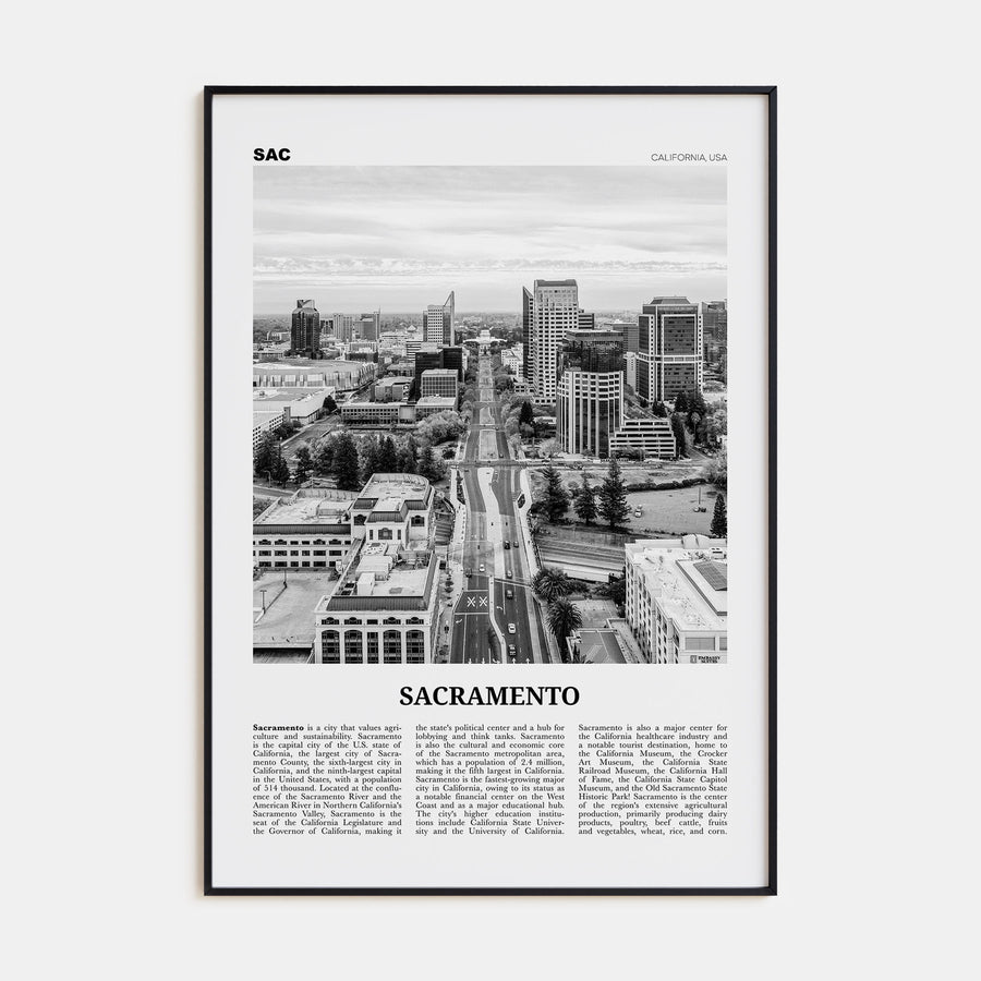 Sacramento Travel B&W No 3 Poster