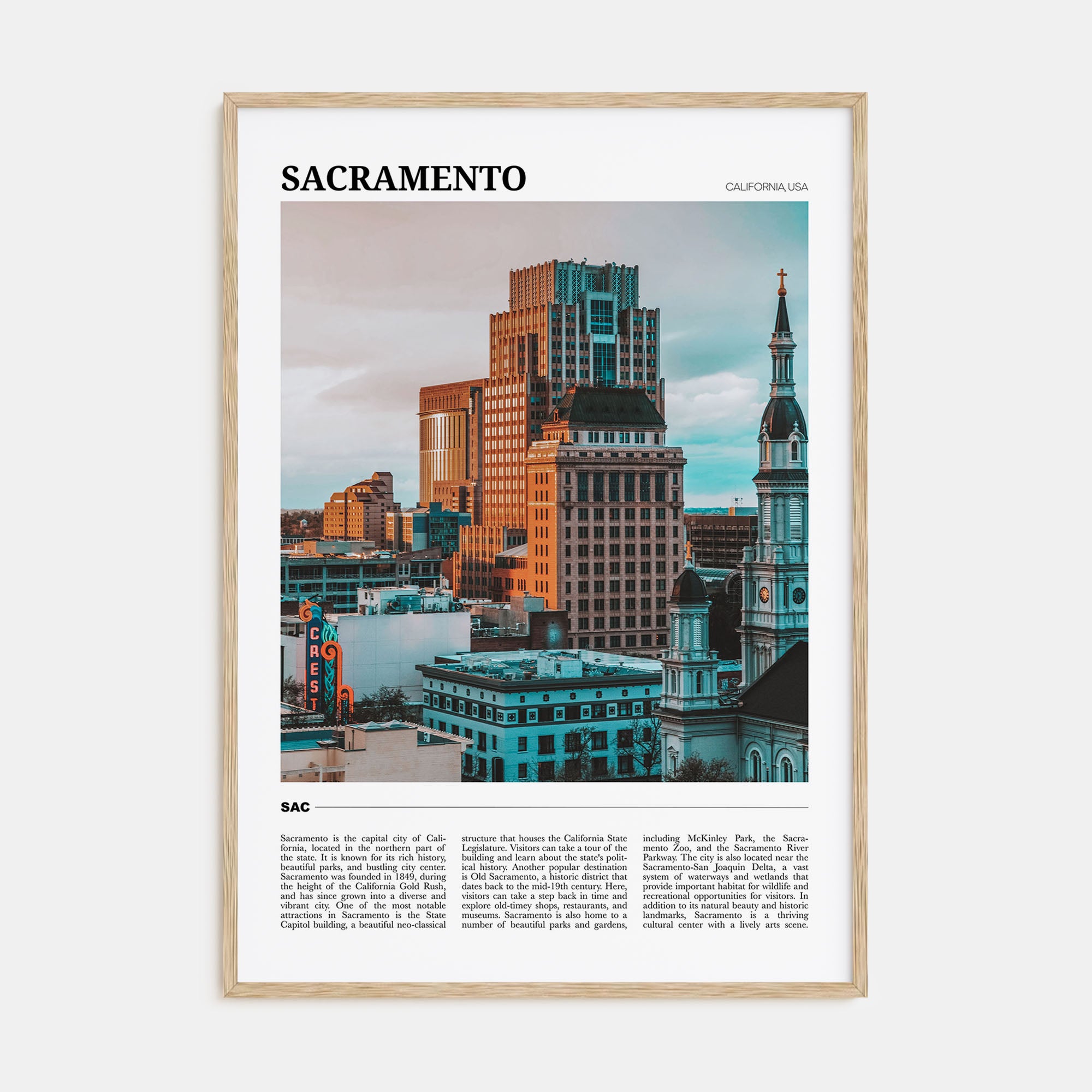 Sacramento Travel Color Poster