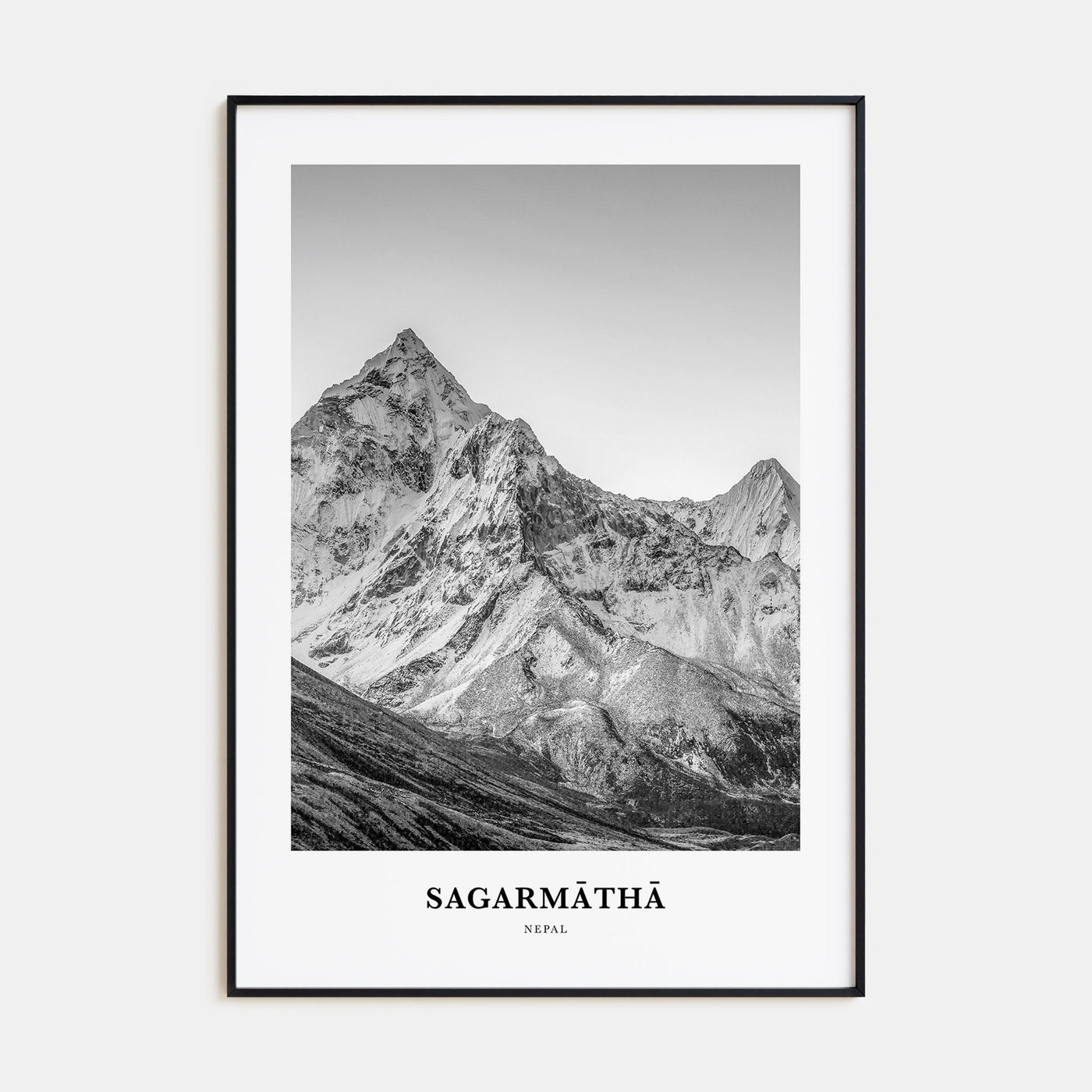 Sagarmāthā National Park Portrait B&W Poster