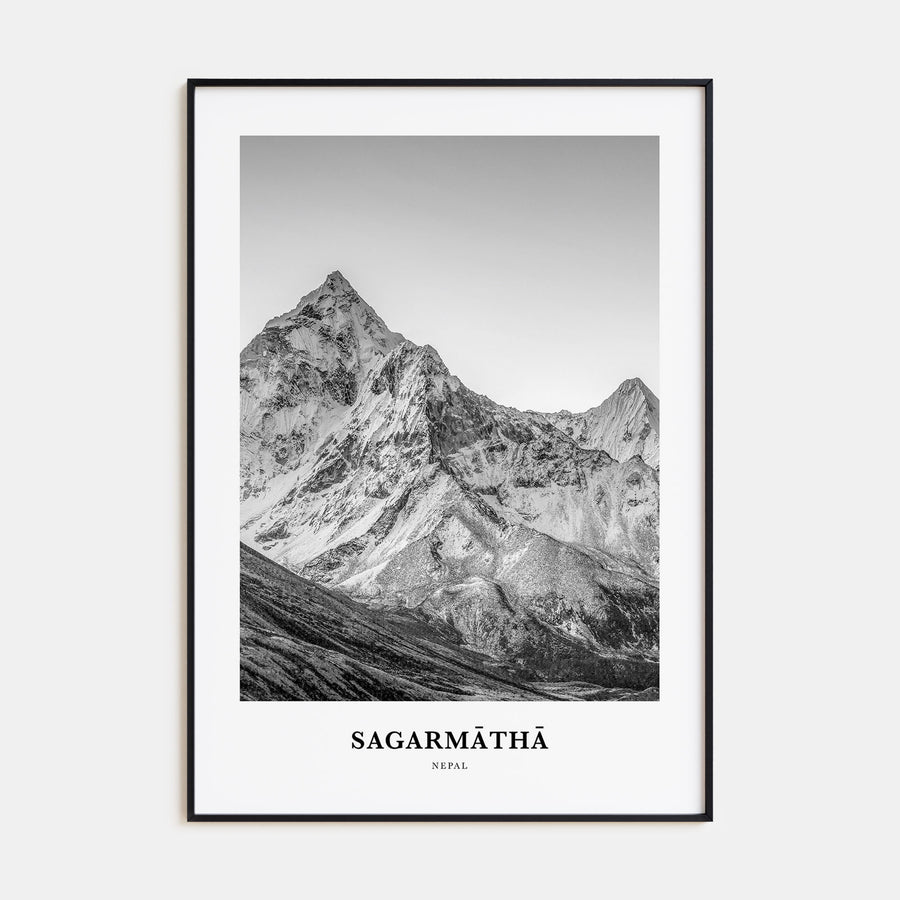 Sagarmāthā National Park Portrait B&W Poster