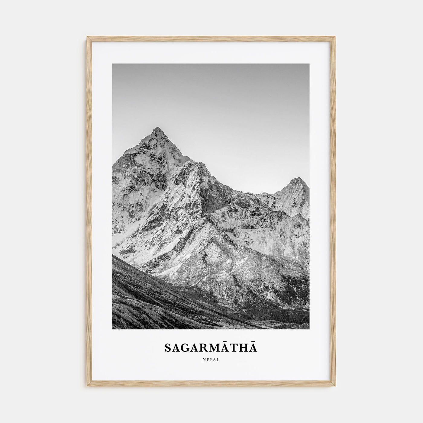 Sagarmāthā National Park Portrait B&W Poster