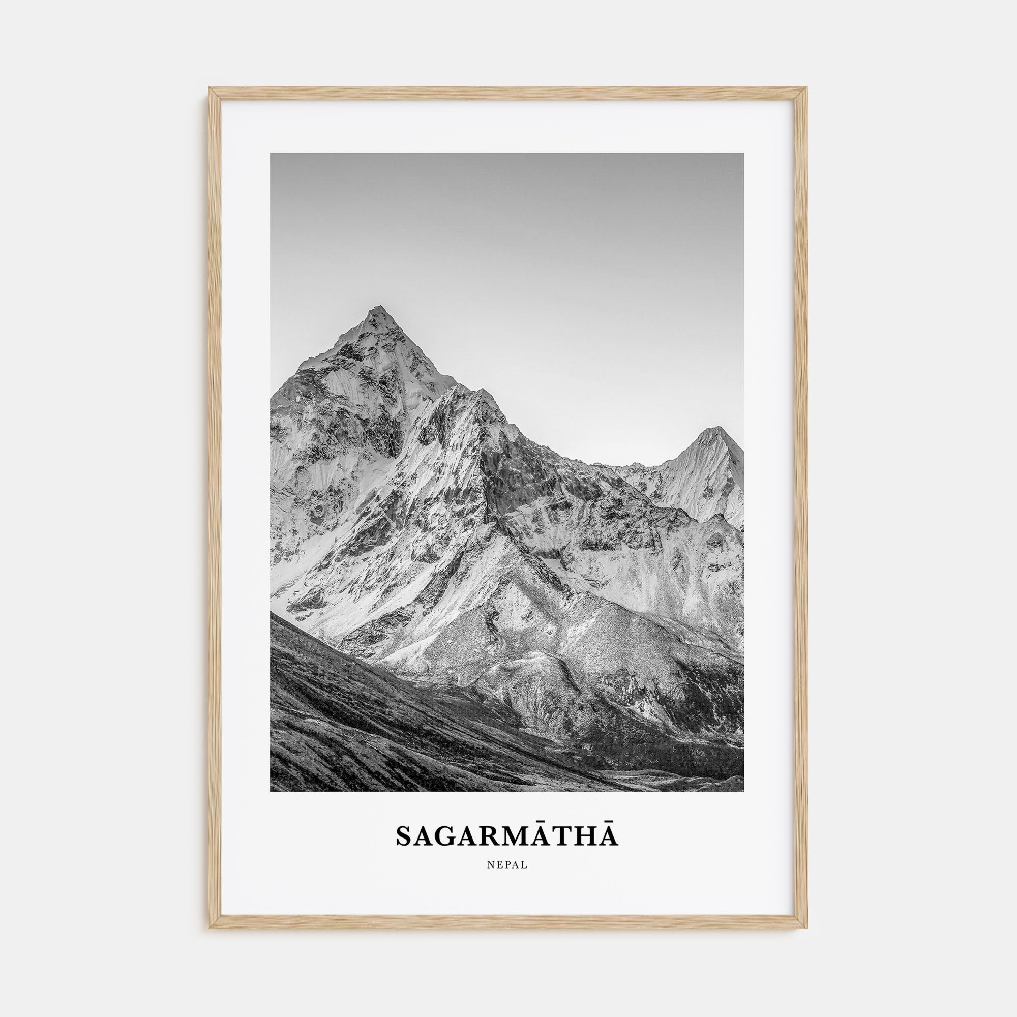 Sagarmāthā National Park Portrait B&W Poster
