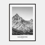 Sagarmāthā National Park Portrait B&W Poster