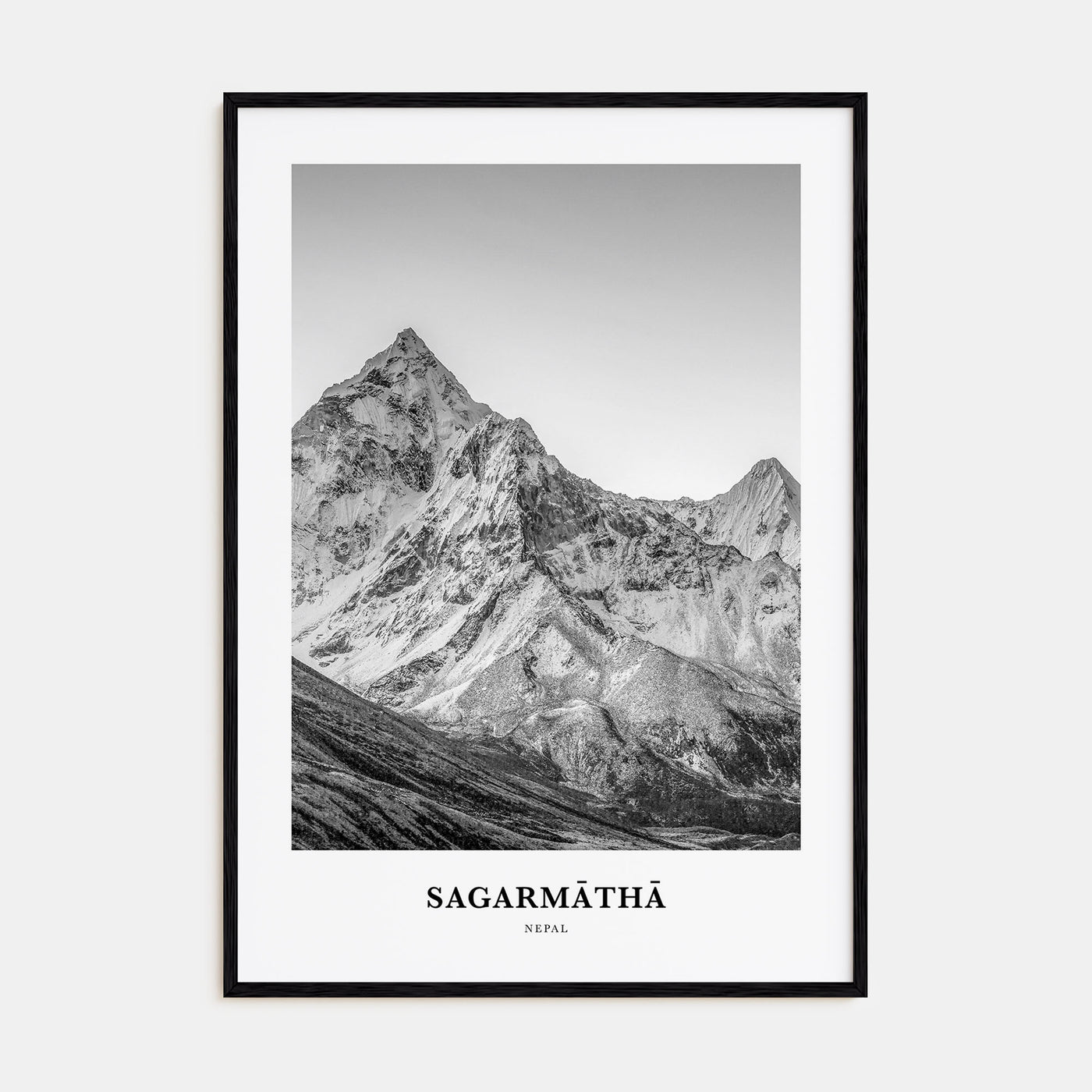 Sagarmāthā National Park Portrait B&W Poster