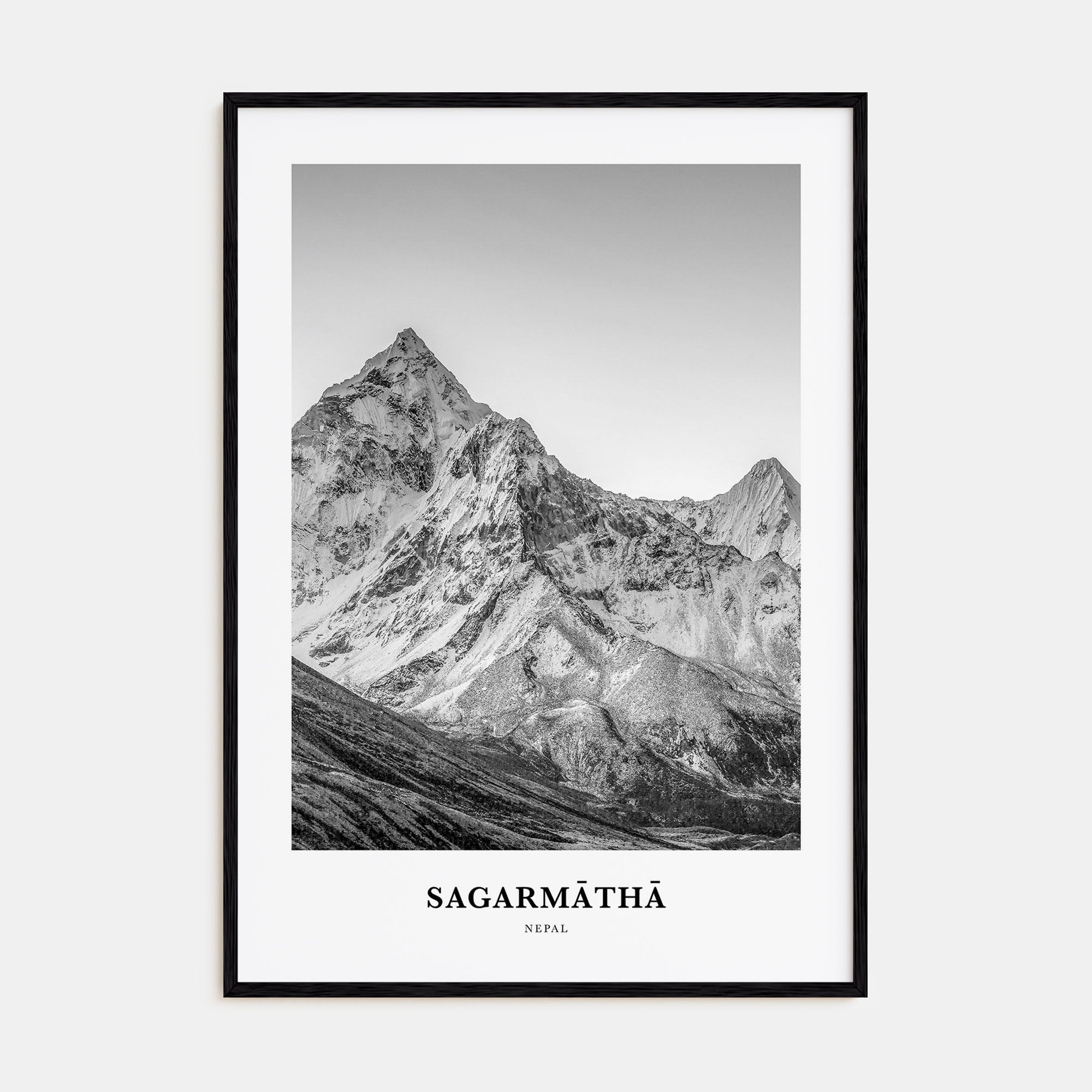 Sagarmāthā National Park Portrait B&W Poster