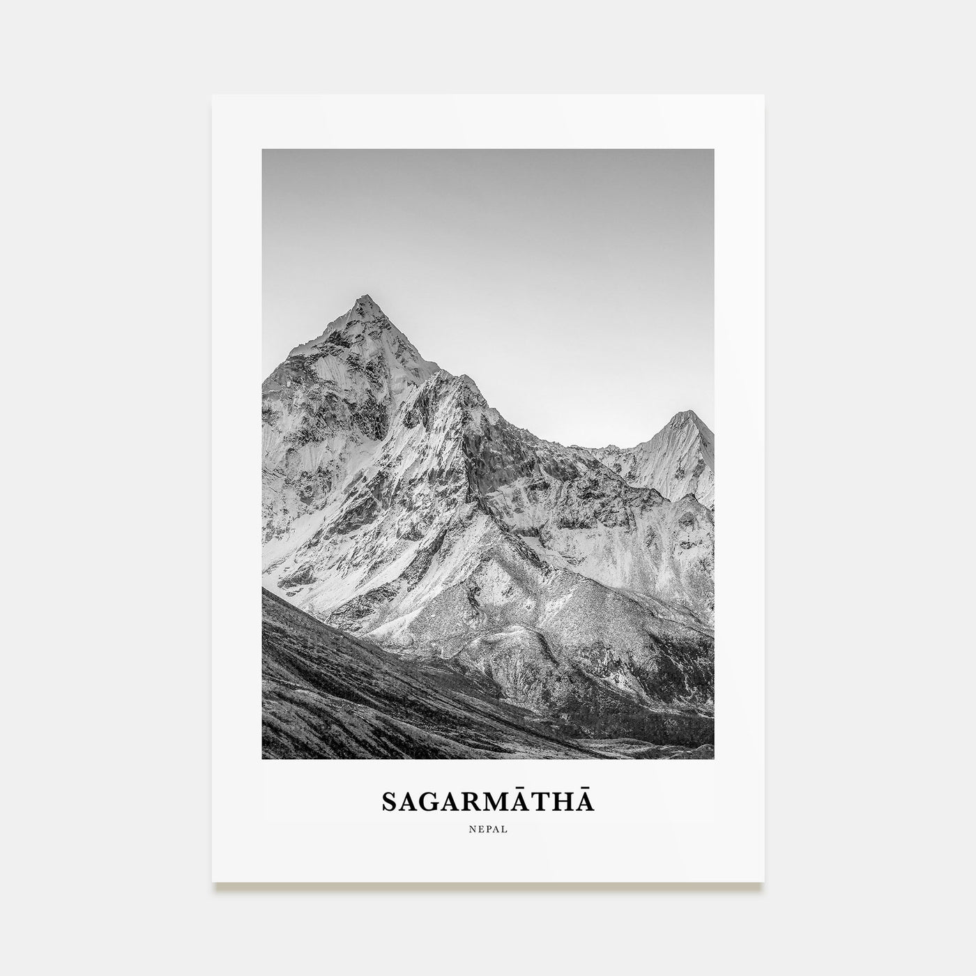 Sagarmāthā National Park Portrait B&W Poster