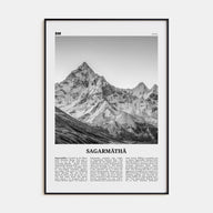 Sagarmāthā National Park Travel B&W Poster
