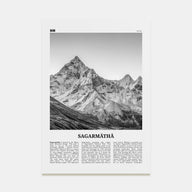 Sagarmāthā National Park Travel B&W Poster
