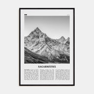 Sagarmāthā National Park Travel B&W Poster