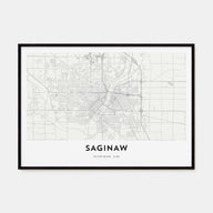 Saginaw Map Landscape Poster