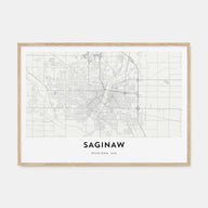 Saginaw Map Landscape Poster