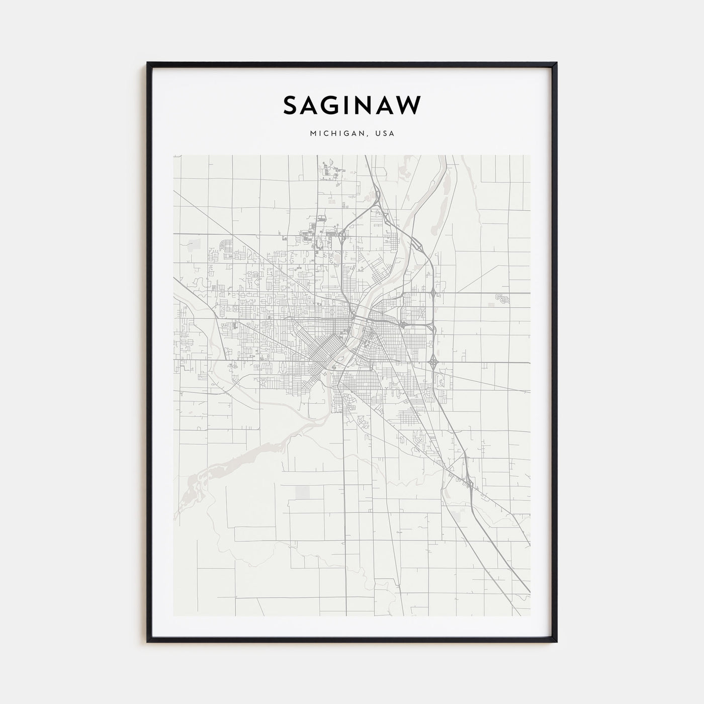 Saginaw Map Portrait Poster