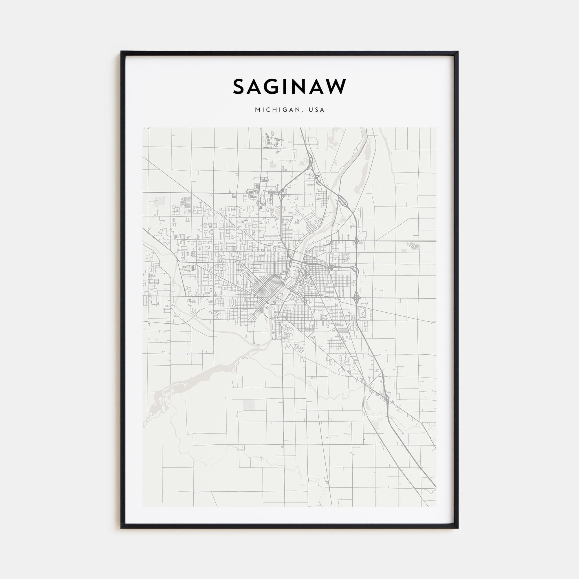 Saginaw Map Portrait Poster