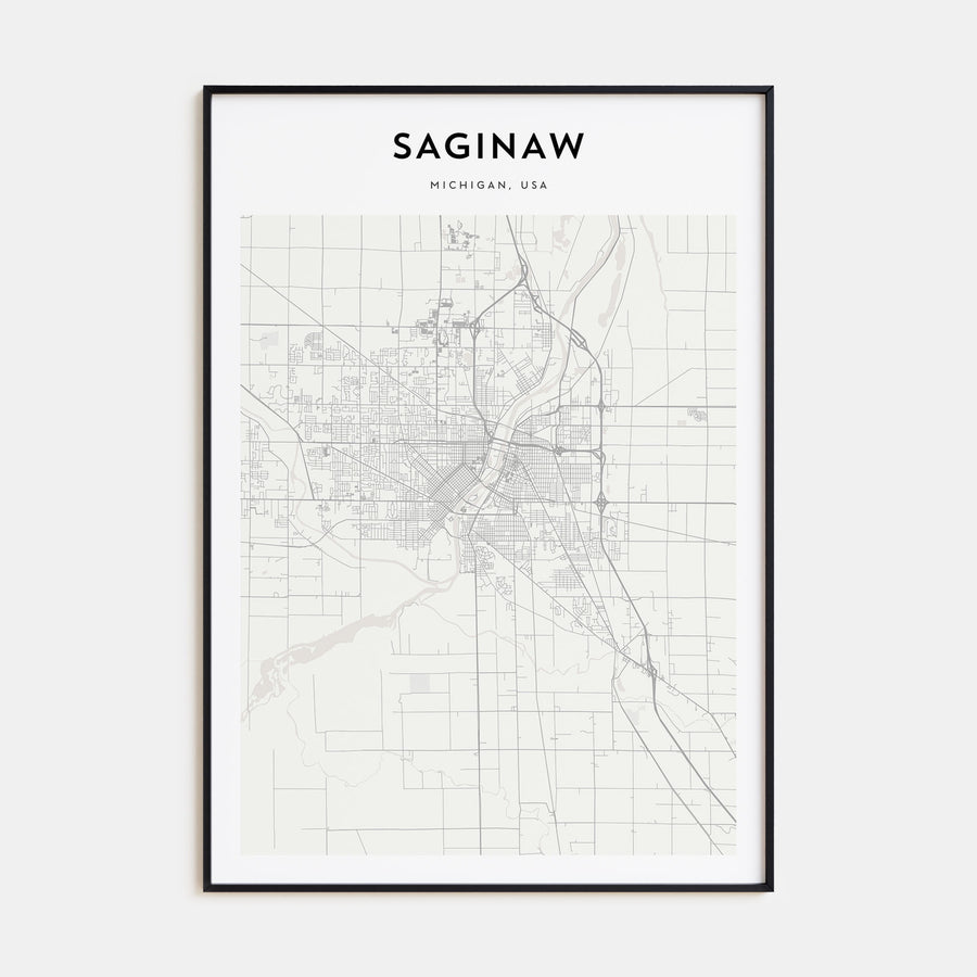 Saginaw Map Portrait Poster