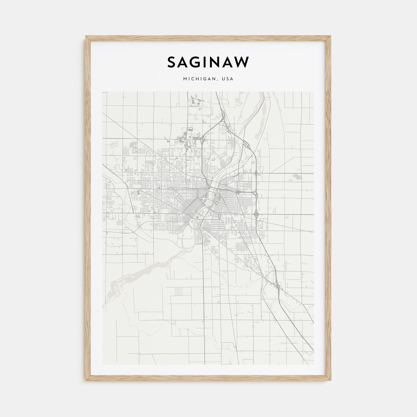 Saginaw Map Portrait Poster