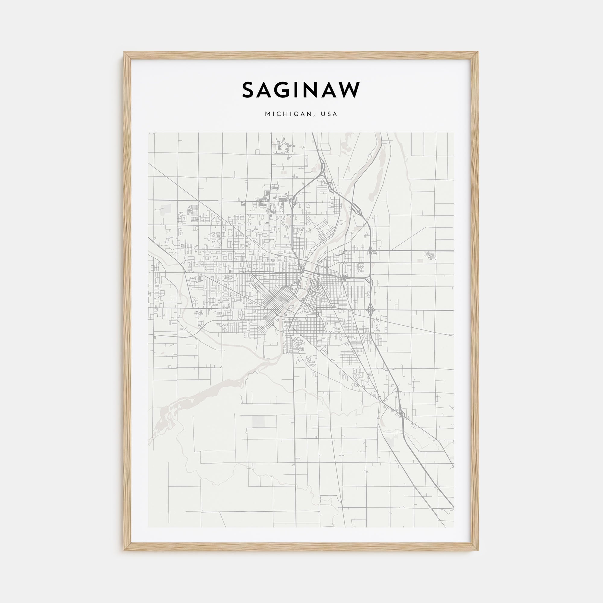 Saginaw Map Portrait Poster