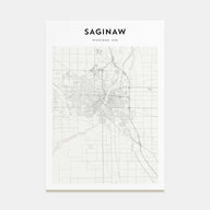 Saginaw Map Portrait Poster