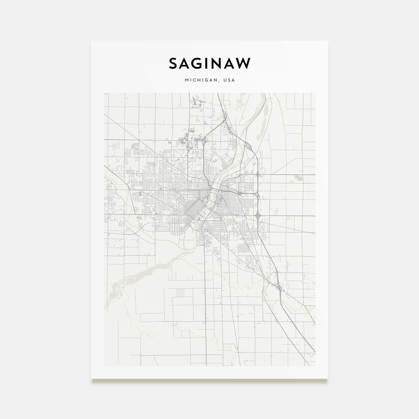 Saginaw Map Portrait Poster