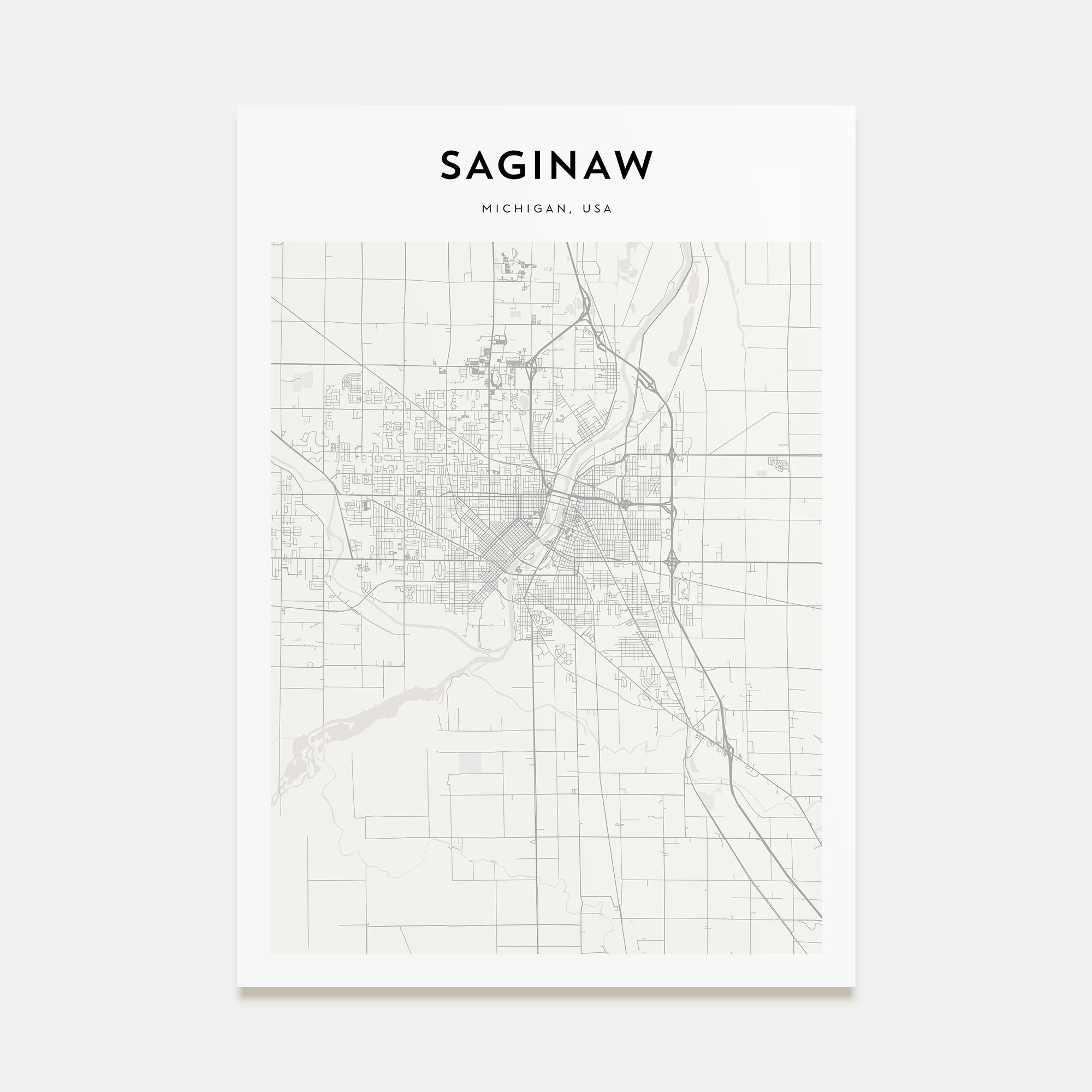 Saginaw Map Portrait Poster