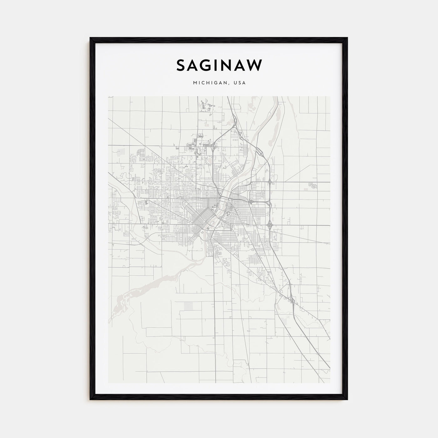 Saginaw Map Portrait Poster