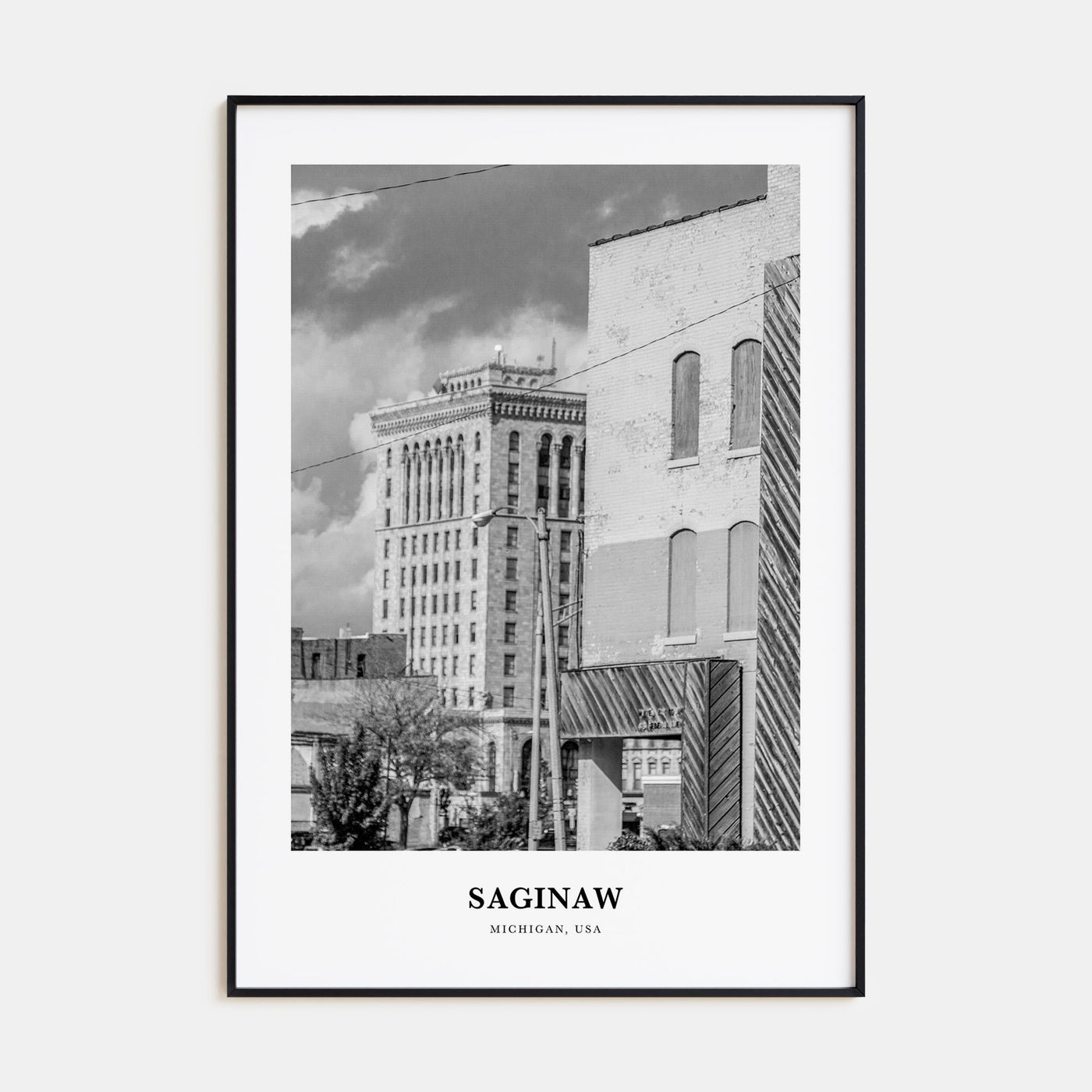 Saginaw Portrait B&W Poster