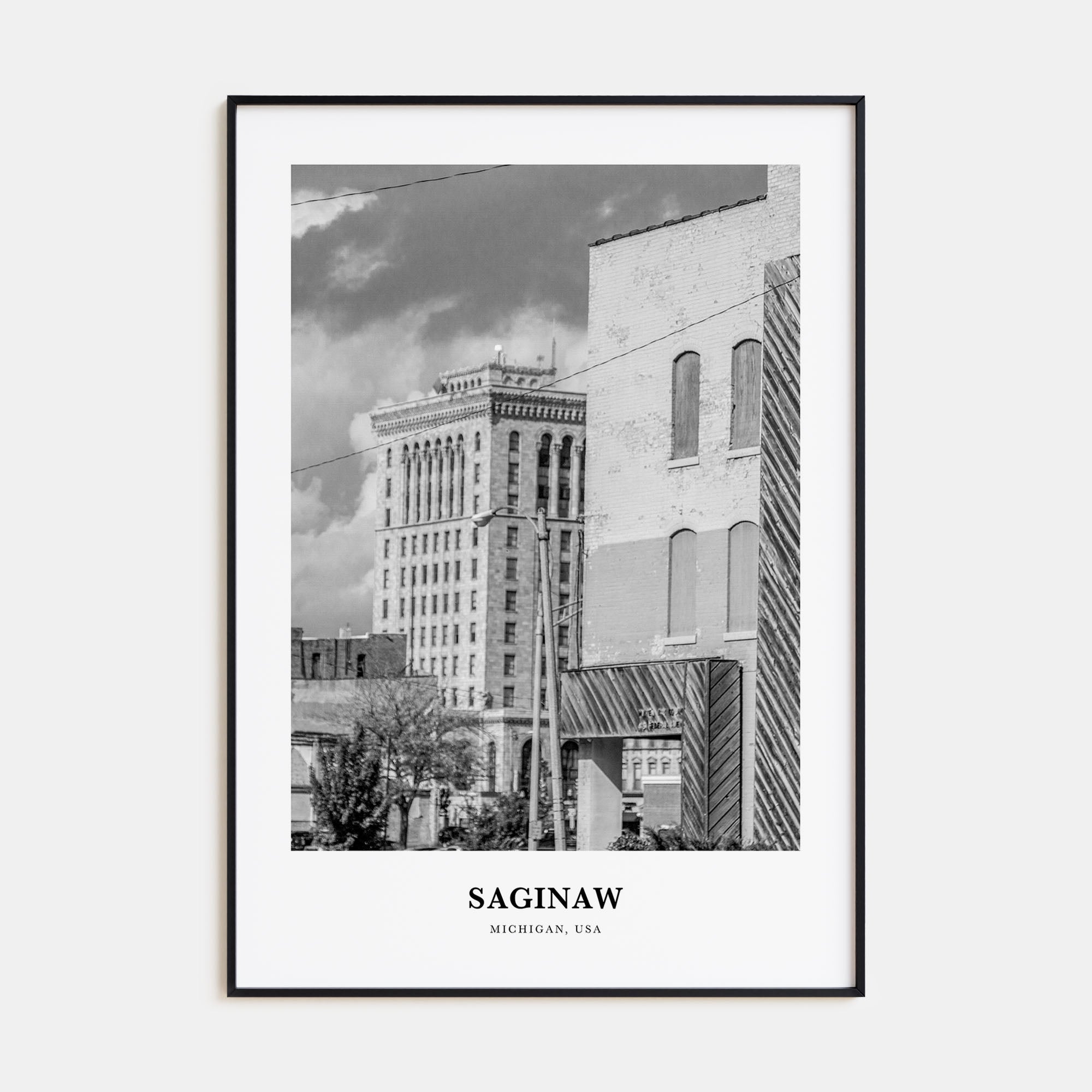 Saginaw Portrait B&W Poster