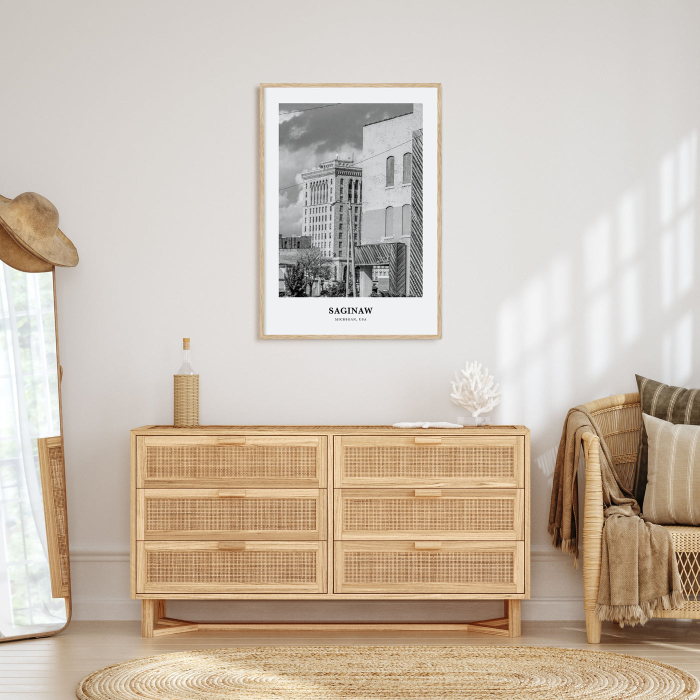 Saginaw Portrait B&W Poster