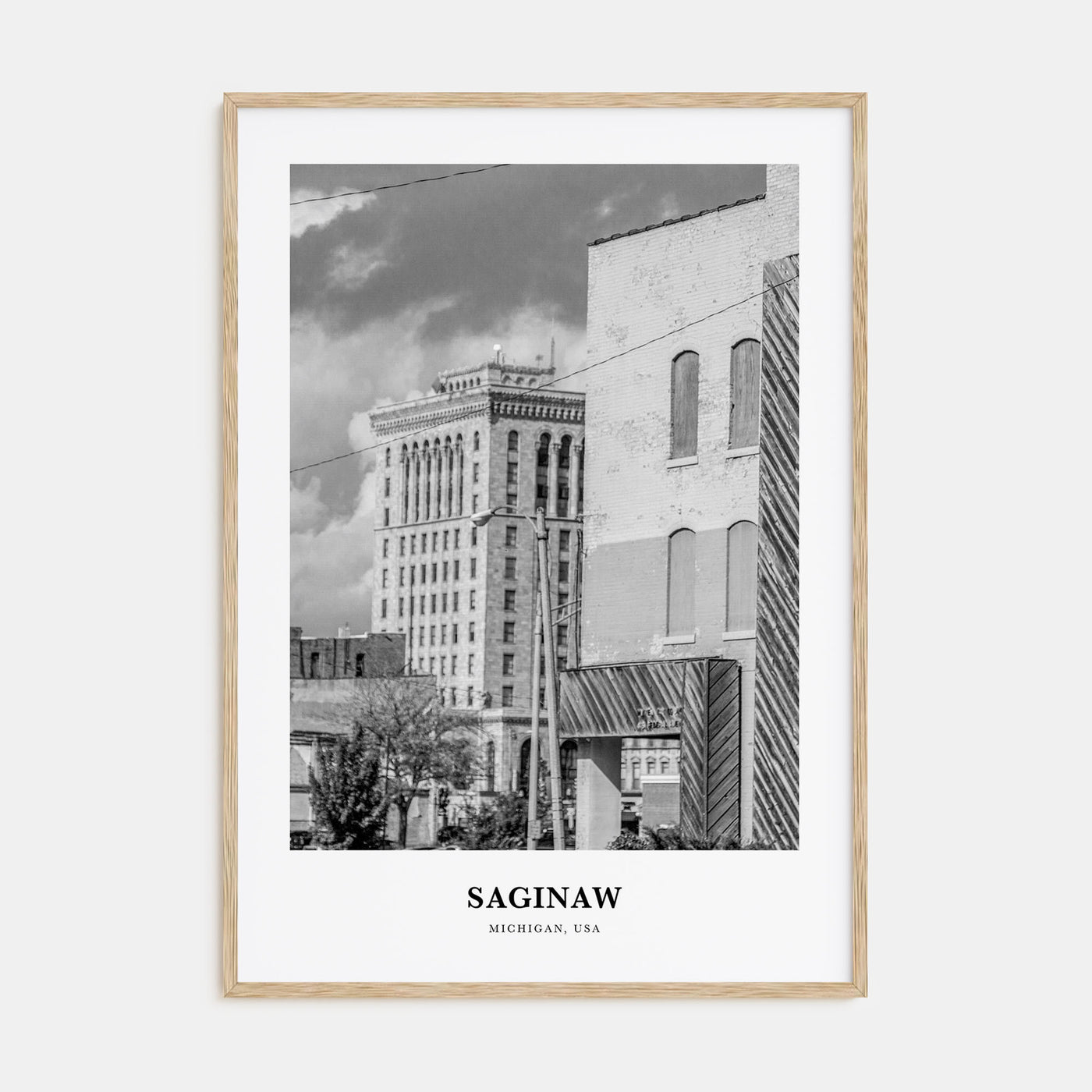Saginaw Portrait B&W Poster