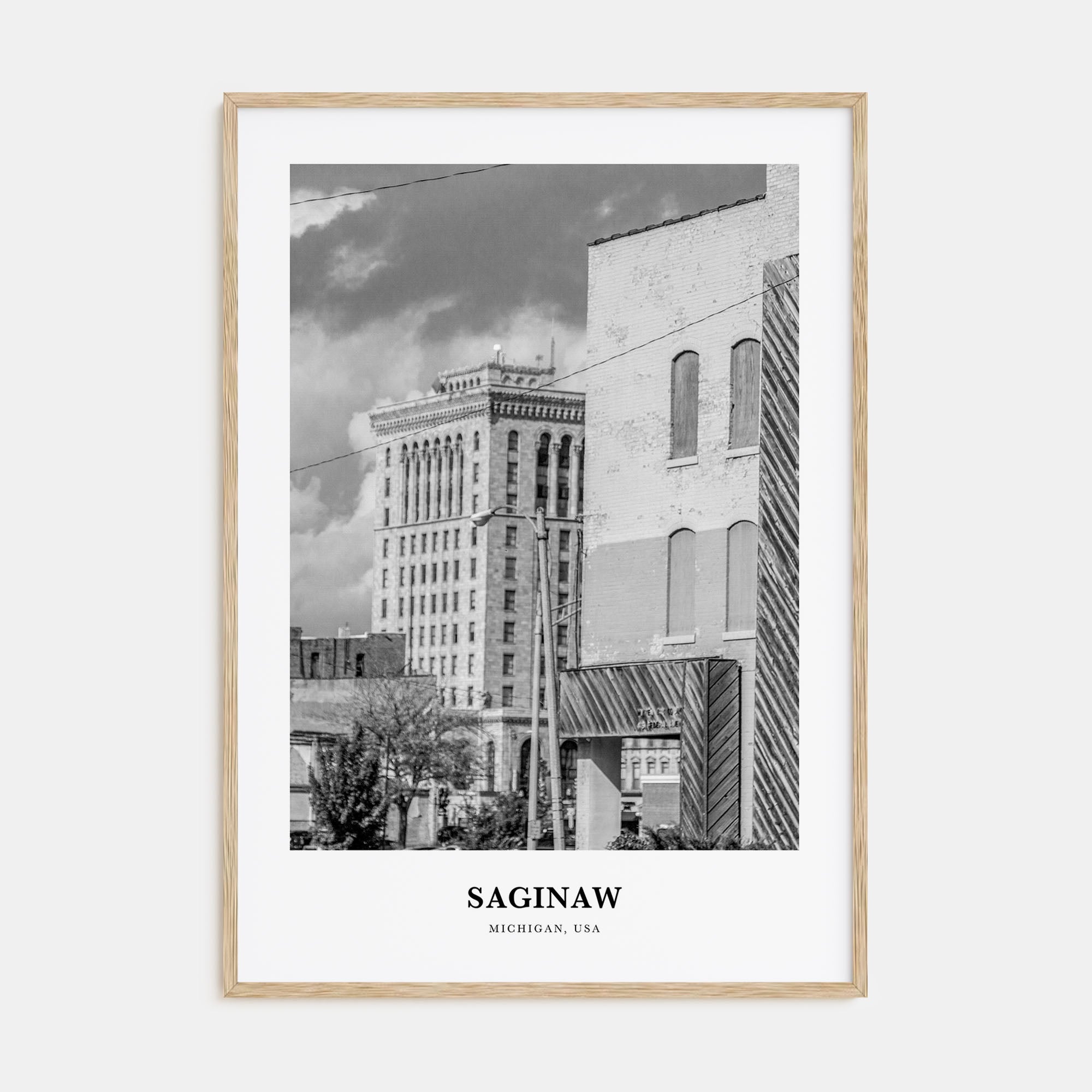 Saginaw Portrait B&W Poster