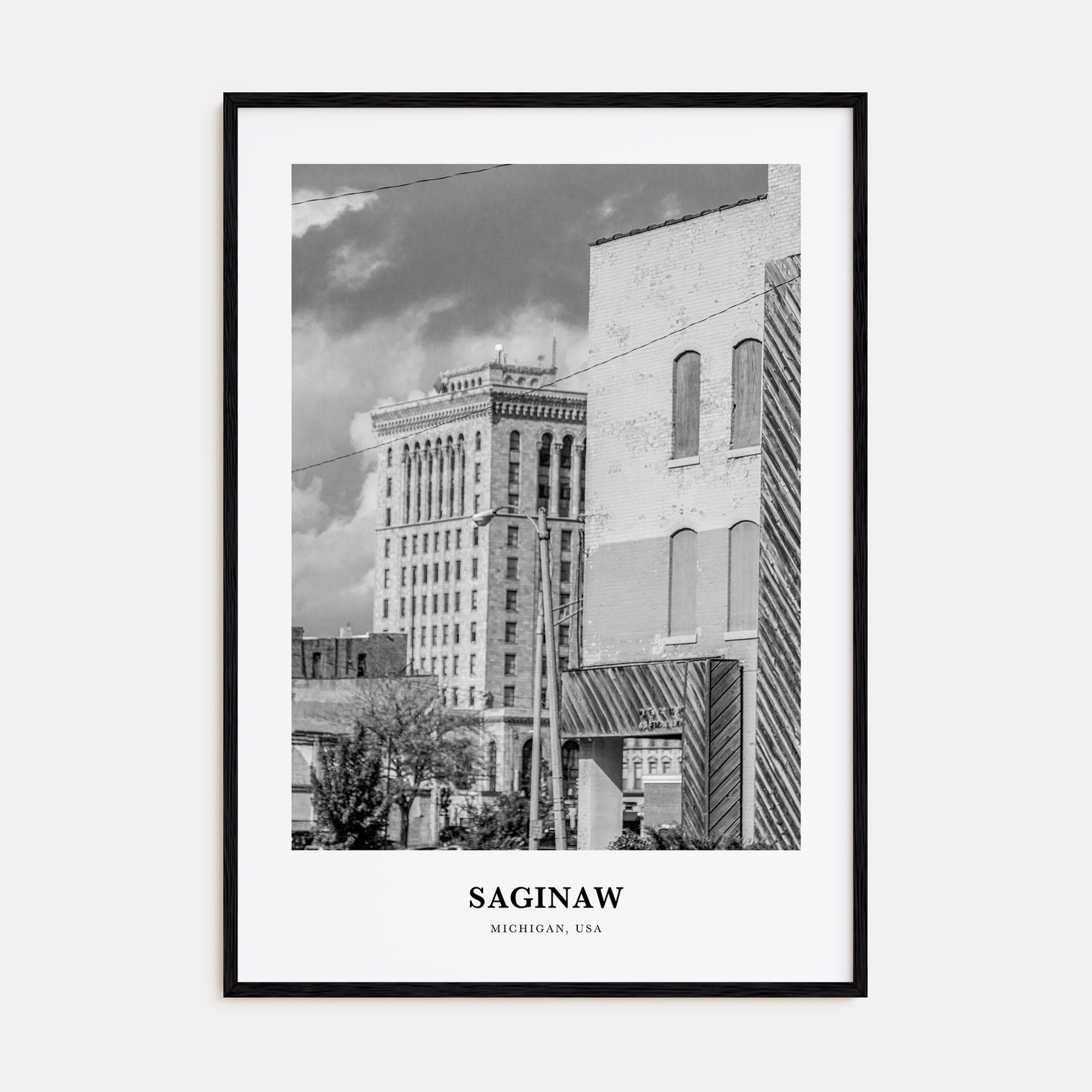 Saginaw Portrait B&W Poster