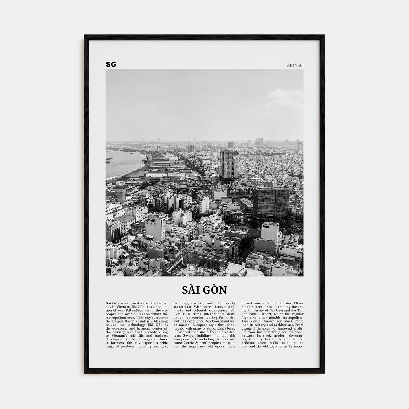 Sai Gon Travel B&W Poster
