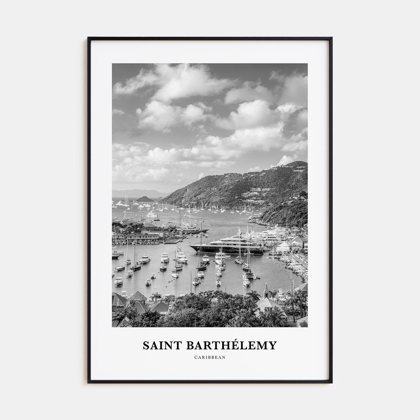 Saint Barthélemy Portrait B&W Poster