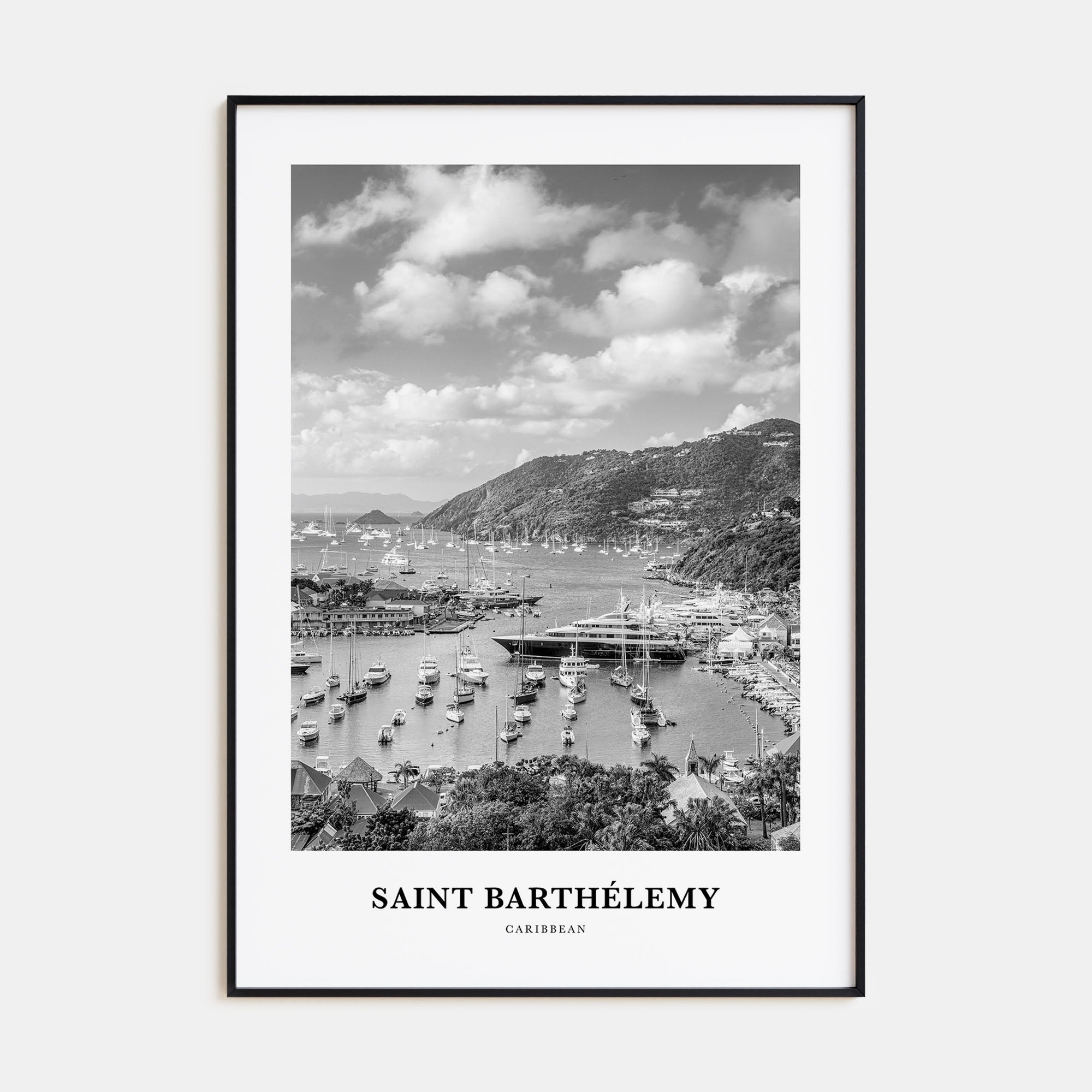 Saint Barthélemy Portrait B&W Poster