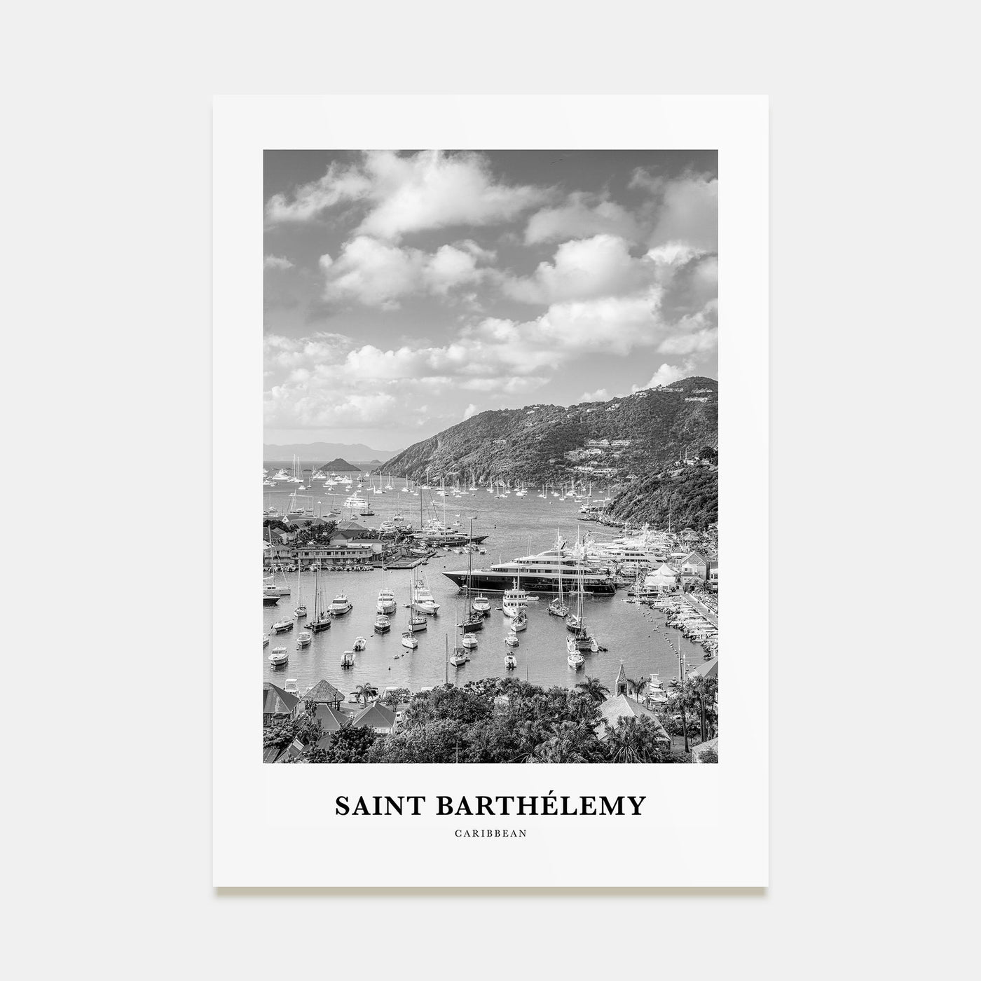Saint Barthélemy Portrait B&W Poster