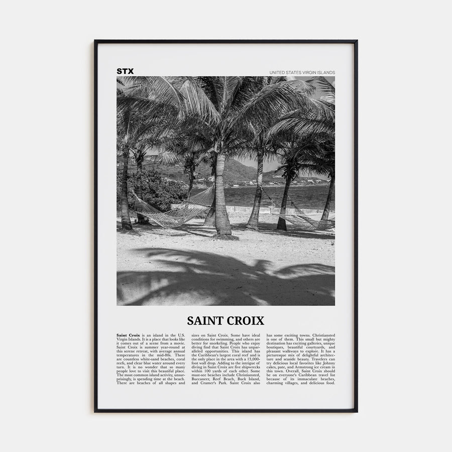 Saint Croix Travel B&W Poster
