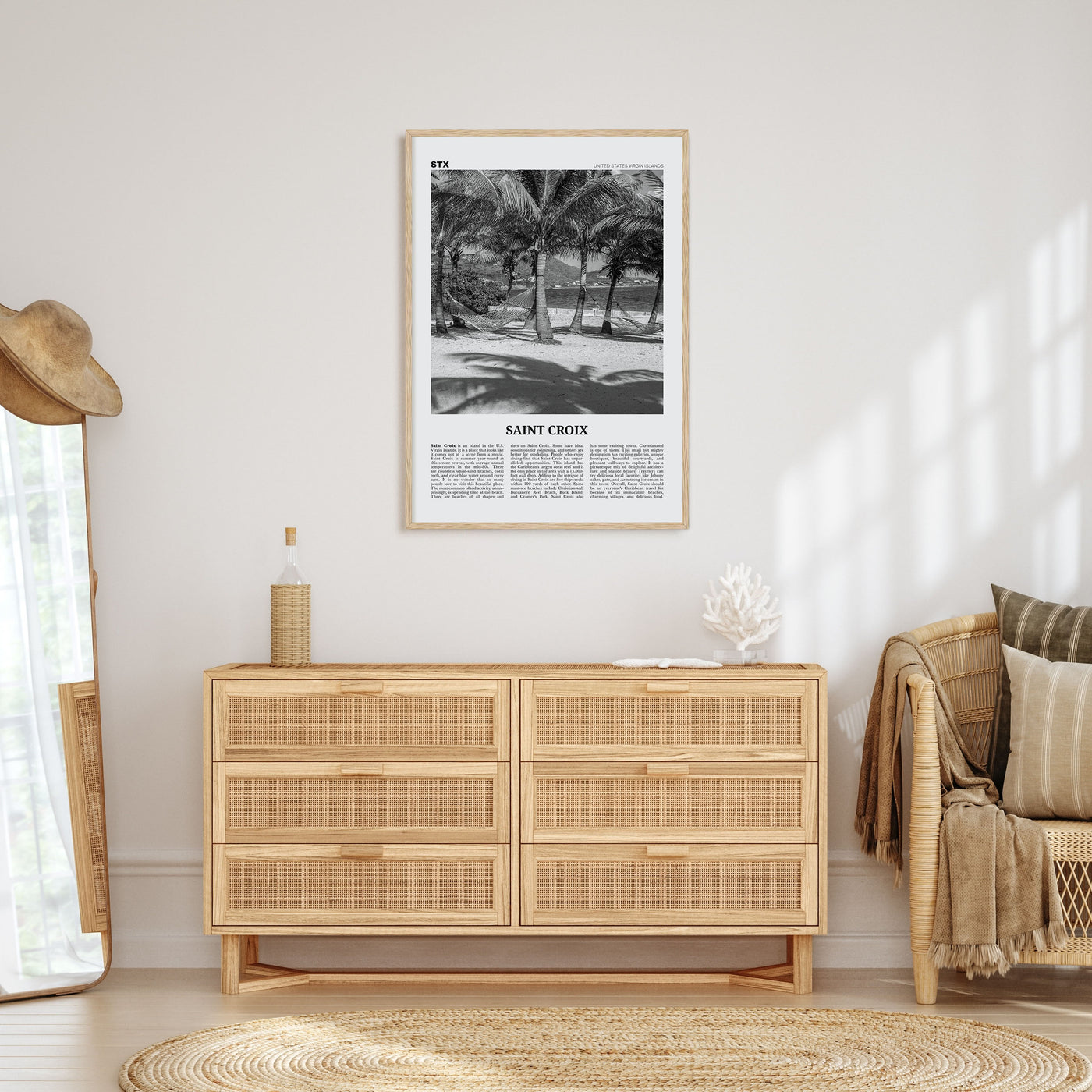 Saint Croix Travel B&W Poster