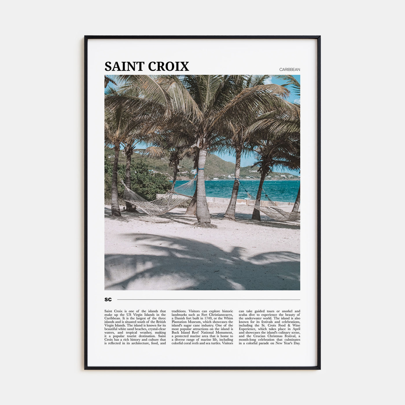 Saint Croix Travel Color Poster