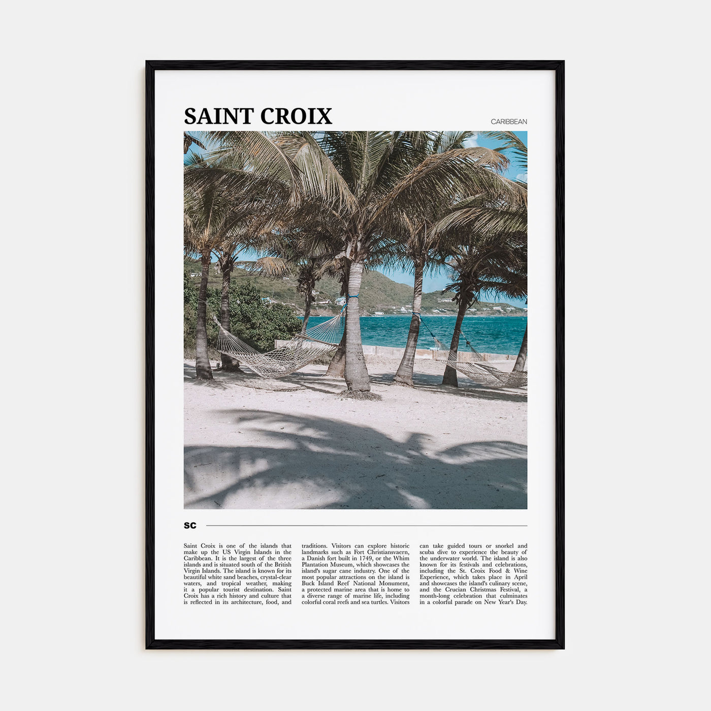 Saint Croix Travel Color Poster