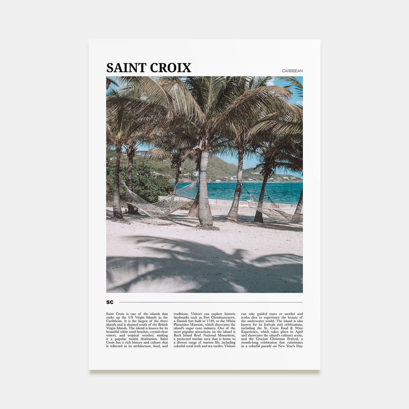 Saint Croix Travel Color Poster