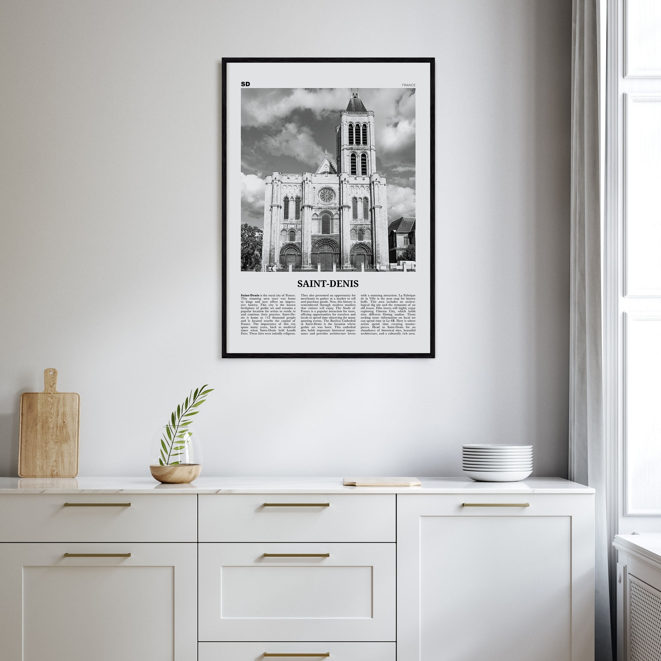 Saint-Denis Travel B&W Poster