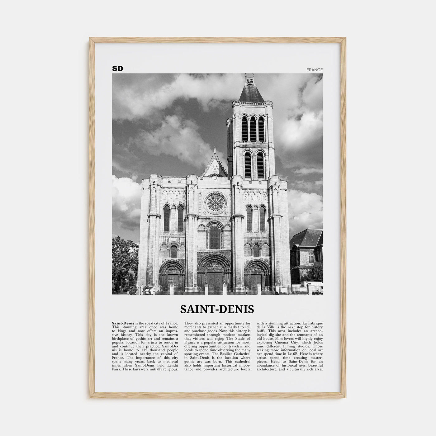 Saint-Denis Travel B&W Poster