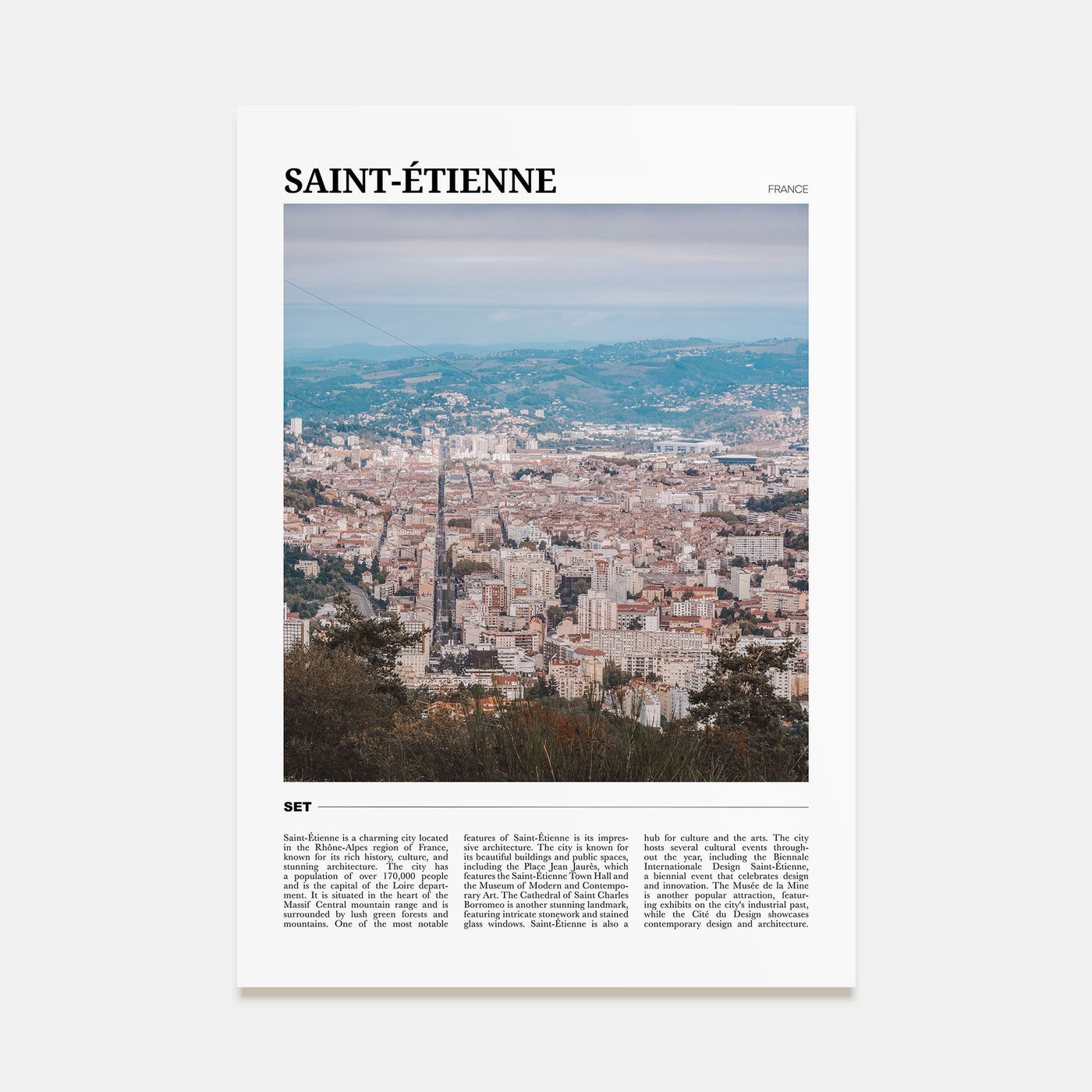 Saint-Étienne Travel Color Poster