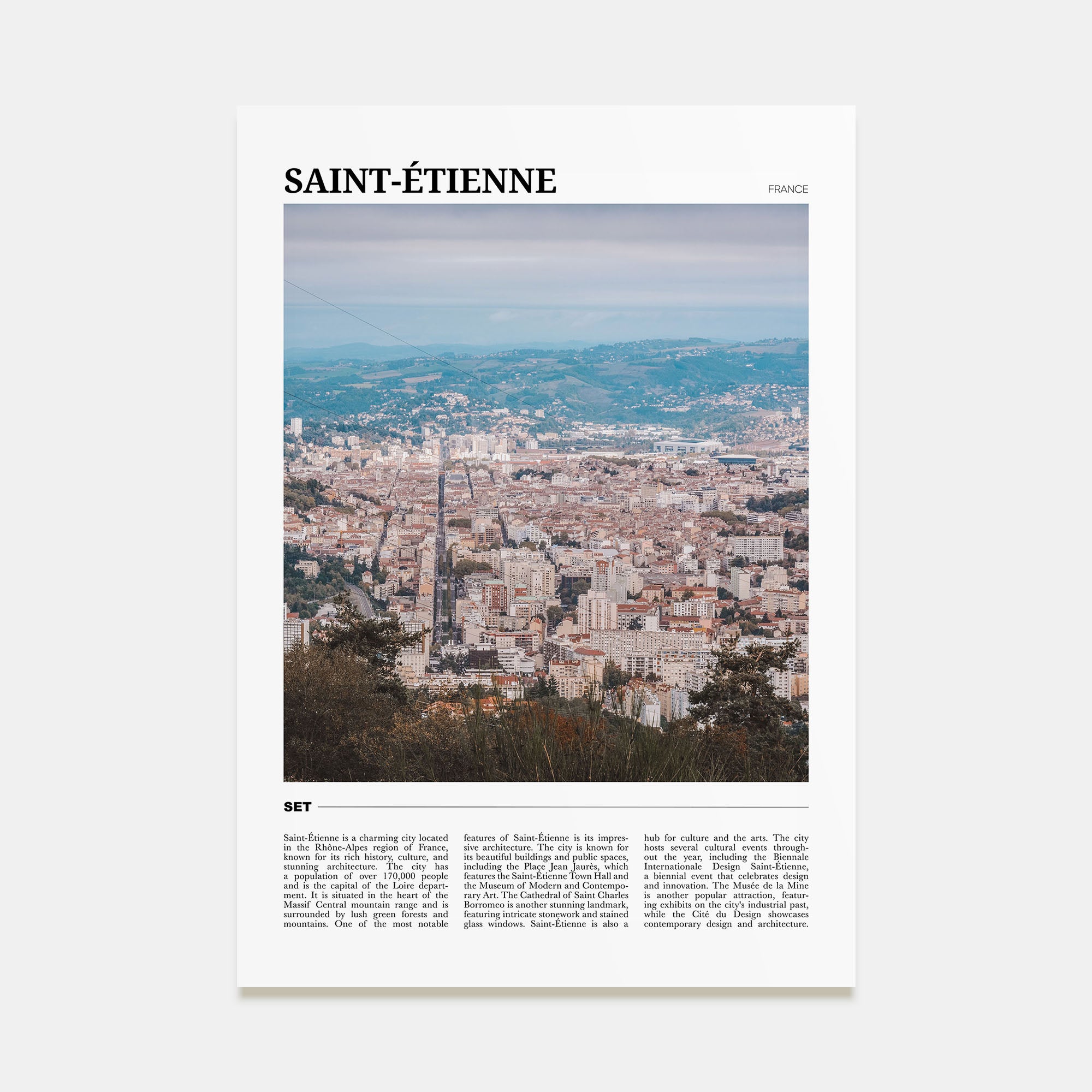 Saint-Étienne Travel Color Poster