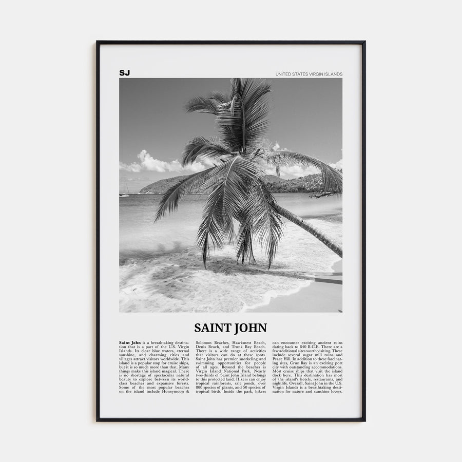 Saint John Travel B&W Poster