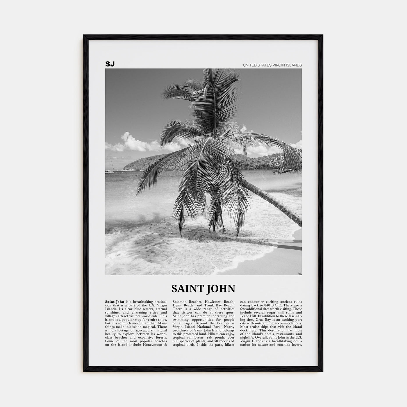 Saint John Travel B&W Poster