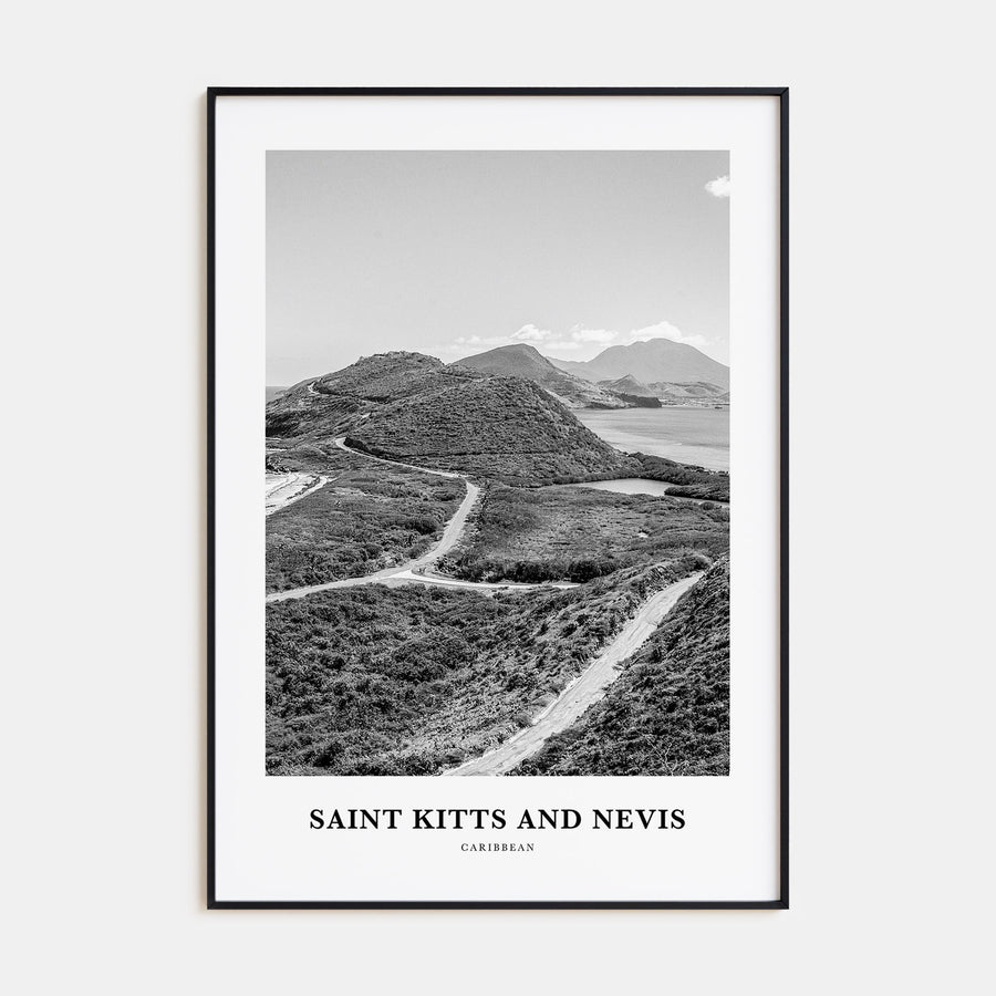 Saint Kitts and Nevis Portrait B&W Poster