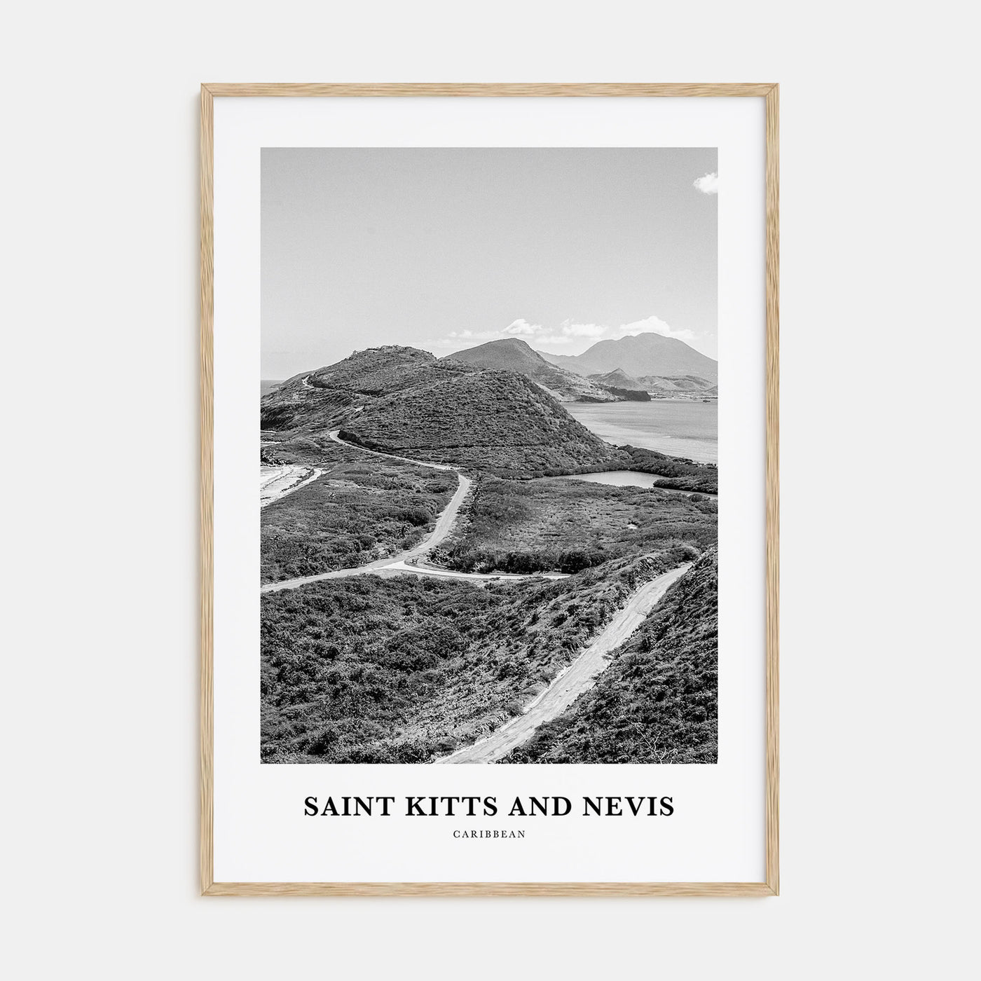 Saint Kitts and Nevis Portrait B&W Poster