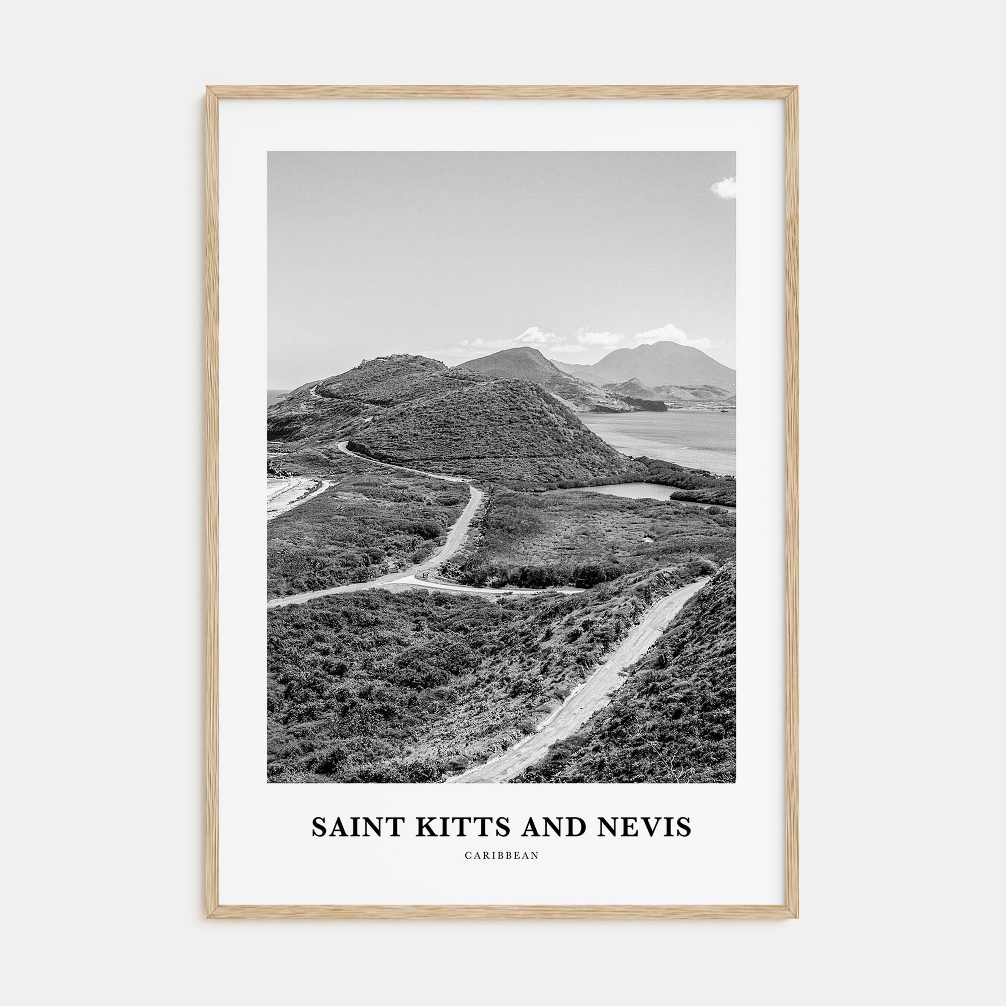 Saint Kitts and Nevis Portrait B&W Poster