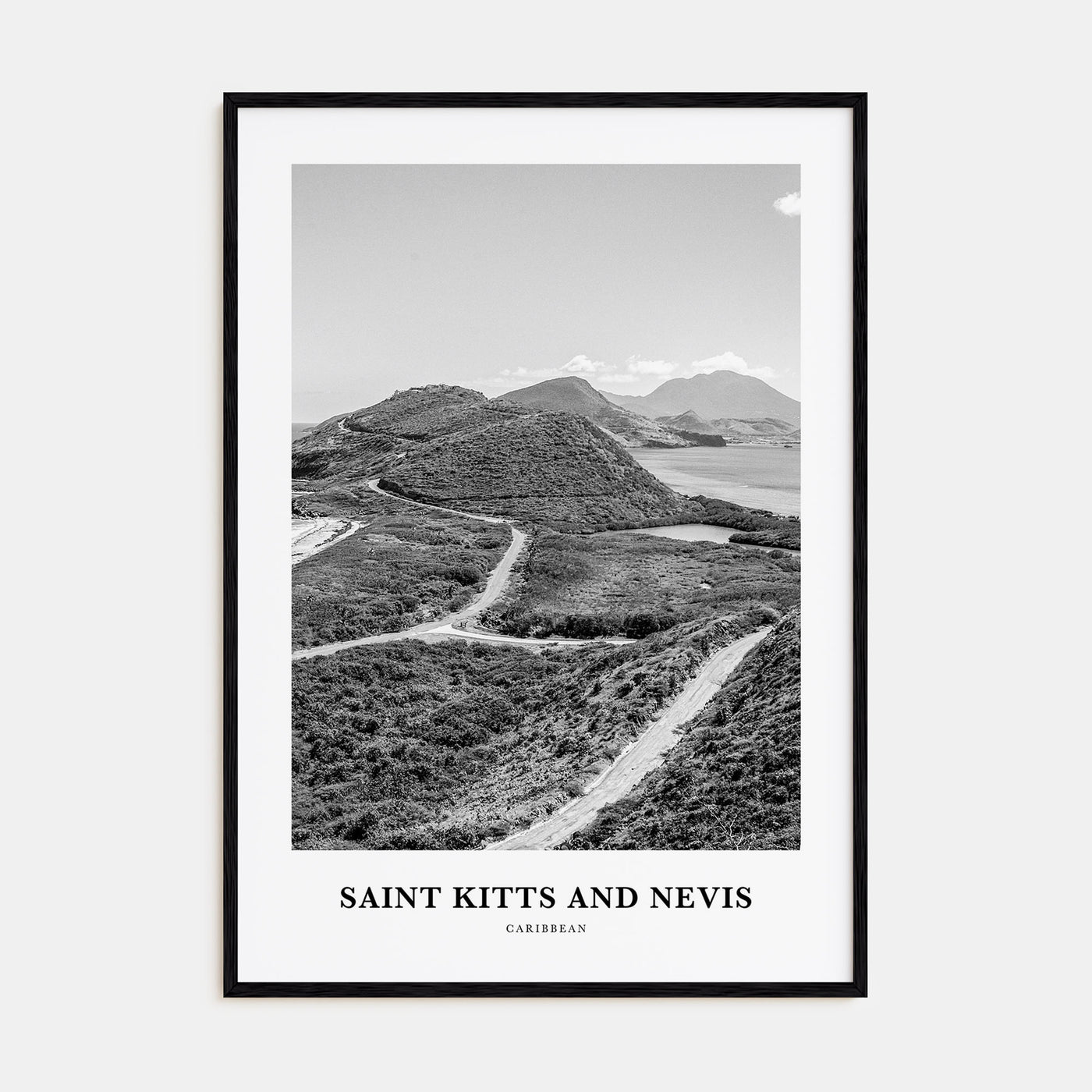 Saint Kitts and Nevis Portrait B&W Poster
