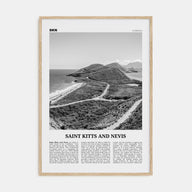 Saint Kitts and Nevis Travel B&W Poster